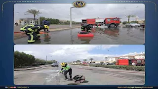 فرق الشرطة وسيارات الإغاثة تتصدى لتداعيات الأمطار بالمحافظات|(فيديو وصور)