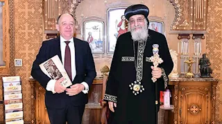 لقاء تعارفي بين البابا تواضروس والسفير الأرجنتيني في المقر البابوي بالقاهرة