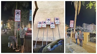 "التوك توك ممنوع في هذه الشوارع".. تركيب لوحات حظر لتنظيم المرور بشبين الكوم -صور