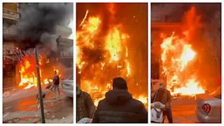 حريق هائل يلتهم مطعم أسماك في سيدي بشر بالإسكندرية (فيديو وصور)