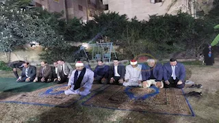 شيوخ الأوقاف يؤدون صلاة المغرب في الكنيسة الإنجيلية بالإسكندرية (صور)