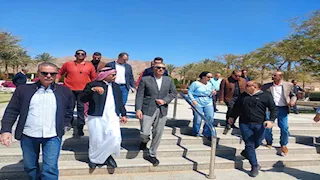 استعدادا للاحتفال بالعيد القومي.. محافظ جنوب سيناء يتفقد ساحة العلم ومنفذ طابا البري