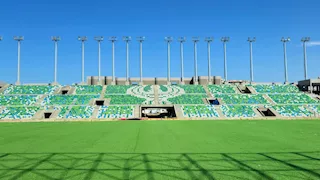 الملعب جاهز.. الانتهاء من زراعة نجيل استاد المصري الجديد (صور)