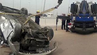 إصابة شخصين في انقلاب سيارة ملاكي على الطريق الدولي بالإسكندرية