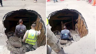 تحرك فوري من حي المعادي لاحتواء هبوط أرضي بشارع حسنين دسوقي -(صور)