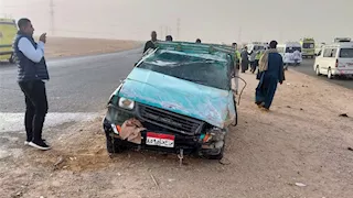  إصابة 15 عاملًا فى حادث انقلاب سيارة ربع نقل على صحراوي أسوان