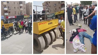 مصرع سيدة دهسها دكاك أسفلت في الشيخ زايد بالإسماعيلية