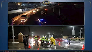 انتشار معدات شفط المياه وسيارات الدفع الرباعي لتسيير حركة المرور