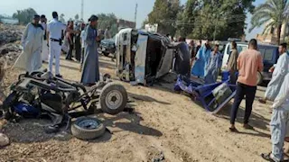 مصرع شخصين وإصابة 12 في حادث مروع على الطريق الزراعي بأسيوط