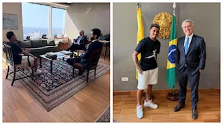 السفير البرازيلي في مصر يستقبل خوان بيزيرا لاعب الزمالك