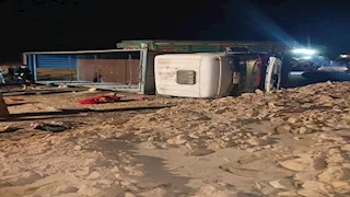  مصرع شخص وإصابة آخر إثر انقلاب سيارة على الصحراوي الغربي في أسيوط