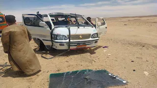 إصابة 3 أشخاص فى حادث تصادم على طريق أسوان- أبوسمبل