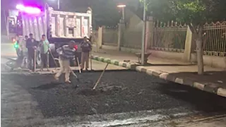 بالصور.. حي غرب القاهرة يتدخل سريعًا لمعالجة هبوط أرضي بكوبري 6 أكتوبر