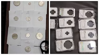 ترجع للعصر العثماني.. إحباط تهريب عملات أثرية بمطار الإسكندرية -صور