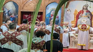 أجواء روحانية مميزة بقداس أحد الشعانين بكنيسة الأنبا بيشوي في بورسعيد (فيديو) 