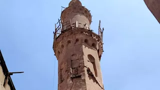صور - انهيار جزئي بمئذنة بمسجد بالقاهرة.. وتحرك عاجل من الأوقاف