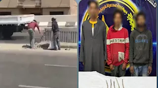 فيديو فضح الجريمة.. القبض على متهمين بسرقة حديد "الدائري" لبيعه خردة