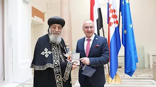 بالصور.. وزير خارجية كرواتيا يستقبل البابا تواضروس 