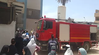 بالصور- حريق داخل مستشفى حميات طوخ بالقليوبية