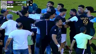 "بعد هدف الدقائق الأخيرة".. اشتباكات قوية بين لاعبي الاتحاد السكندري وغزل المحلة