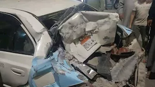 "الفرامل اتعطلت".. 9 مصابين في تصادم تريلا بعدد من السيارات بمطروح (صور)