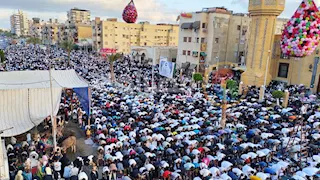 من مسجد الحسين.. آلاف المصلين يؤدون صلاة عيد الأضحى في بورسعيد (فيديو وصور) 