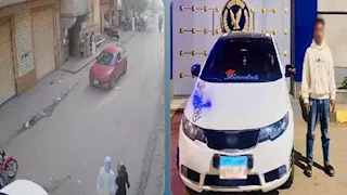فيديو يوثق لحظة اصطدام سيارة بفتاتين في بني سويف والداخلية تتحرك
