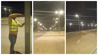 تكثيف أعمال صيانة الإنارة بمنطقة غرب المطار في أكتوبر الجديدة خلال عيد الأضحى