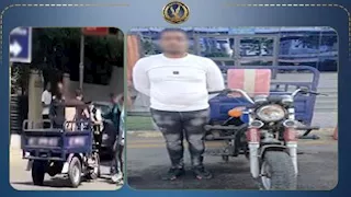 ضبط قائد "تروسيكل" اصطدم بفرد مرور أثناء محاولة الهرب بالإسكندرية