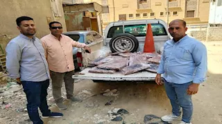 ضبط كمية جمبري ورنجة بالديدان قبل توزيعها بالأسواق فى الفيوم 