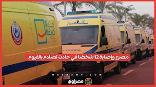 مصرع وإصابة 12 شخصًا في حادث تصادم بالفيوم