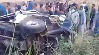  انفجار إطار ميكروباص ينهي حياة 3 أشخاص ويصيب 9 آخرين بالفيوم
