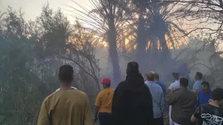 السيطرة على حريق هائل في منطقة مصيعد بطور سيناء (فيديو وصور)