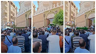 4 نعوش في موكب واحد.. البلينا تودع طبيبًا وأبناءه الثلاثة ضحايا "صحراوي المنيا" -فيديو وصور  