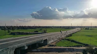 6 صور جوية.. محور مروري يربط 3 محافظات والطريق الساحلي