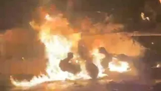 الجثث متفحمة.. مصرع 3 أشخاص إثر انقلاب سيارة نقل واشتعالها بجنوب سيناء