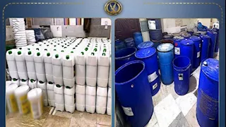 ضبط 4 ملايين قرص مكملات غذائية مجهولة المصدر داخل مصنع بالجيزة