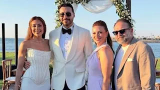 قُبلة رومانسية.. 20 صورة من حفل زفاف أحمد السعدني وميرنا الهلباوي