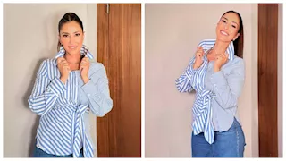 "مفيش أجمل منك".. حنان مطاوع تتألق بإطلالة كاجوال والجمهور يغازلها