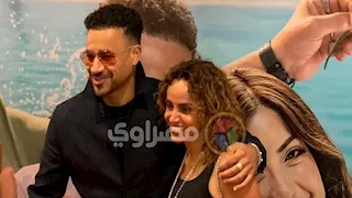بالصور| وصول أحمد داود وزوجته علا رشدي العرض الخاص لـ فيلم الكراش