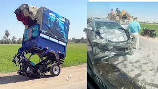 إصابة سائق وطالبة في تصادم ملاكي و"توكتوك" في بني سويف