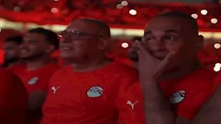 5 صور لبكاء إبراهيم حسن خلال احتفالية تكريم منتخب مصر في ستاد القاهرة