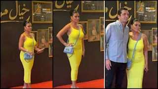 "ممسكة بيده".. رانيا يوسف برفقة زوجها في العرض الخاص لمسرحية "خيال مريض"