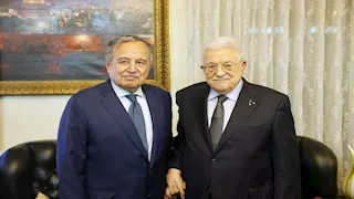  الرئيس الفلسطيني يستقبل نبيل فهمي في عمان