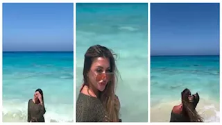 فيديو.. سارة سلامة تخطف الأنظار أمام البحر في أحدث ظهور