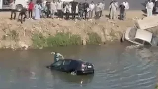 مش هسيبكم ثانية وهطلعكم.. الشاب منقذ أسرة من الغرق بترعة الغربية يروي تفاصيل الواقعة