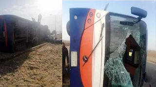 تطورات حادث أتوبيس جنوب سيناء السياحي .. شفاء 23 مصاباً واستمرار علاج 9 آخرين 