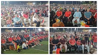 بالعلم والتيشيرت.. محافظ المنيا يتابع مباراة مصر وأستراليا وسط المشجعين (فيديو وصور)