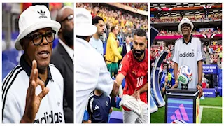 صور| نجوم العالم منبهرين .. صامويل جاكسون يصافح محمد صلاح في مباراة مصر وأستراليا