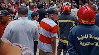  بالصور- انهيار عقار بمنطقة بحري في الإسكندرية